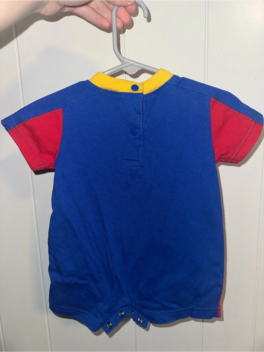 Vintage Y2K Simply Basic Wonderdawg Baby Romper 3-6M Embroidered Colorblock